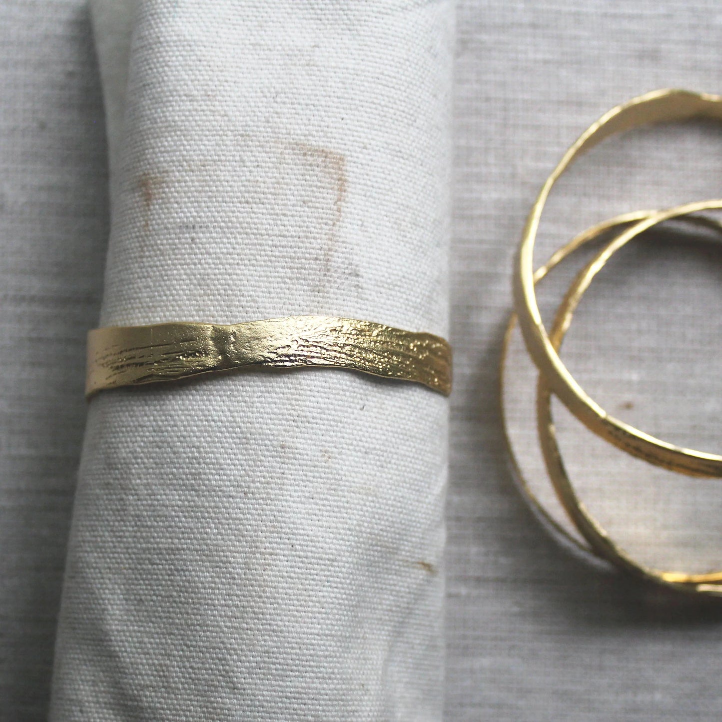 Hand Etched Gold Toned Bangle (Single)