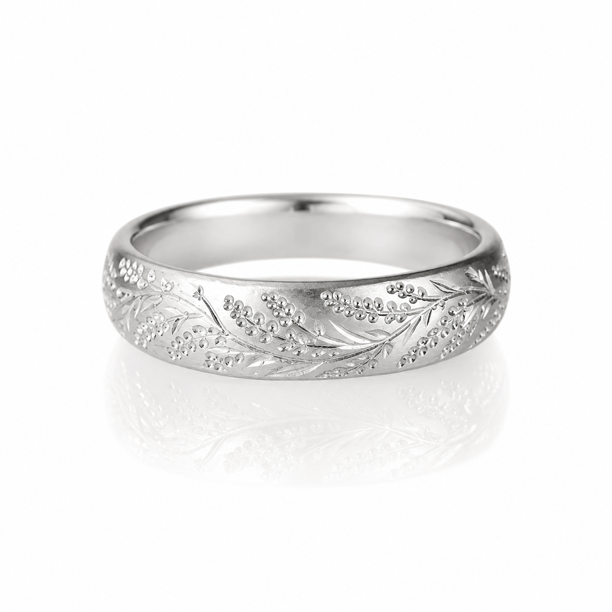 Lavender Band - Hand Engraved Sterling Silver Ring