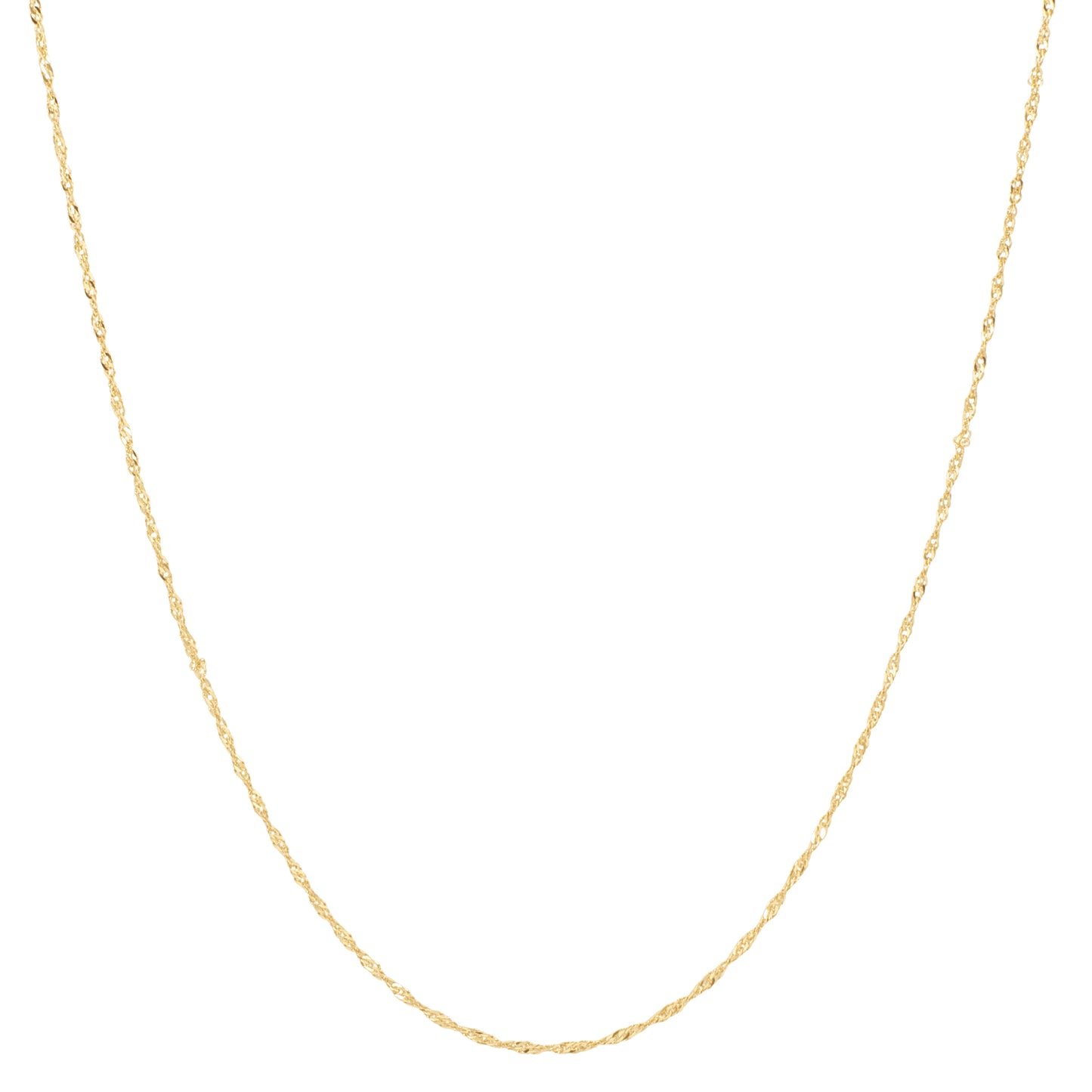 14k Yellow Gold Thin Rope Chain Necklace