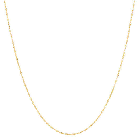 14k Yellow Gold Thin Rope Chain Necklace
