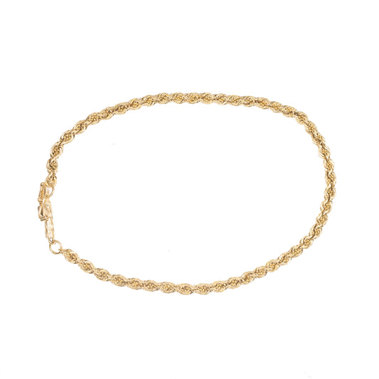 14k Yellow Gold Rope Chain Bracelet