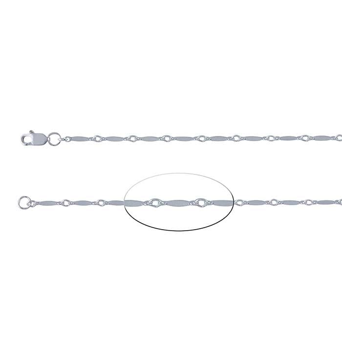 Dapped Bar & Link Chain Necklace - Sterling Silver Textured Chain