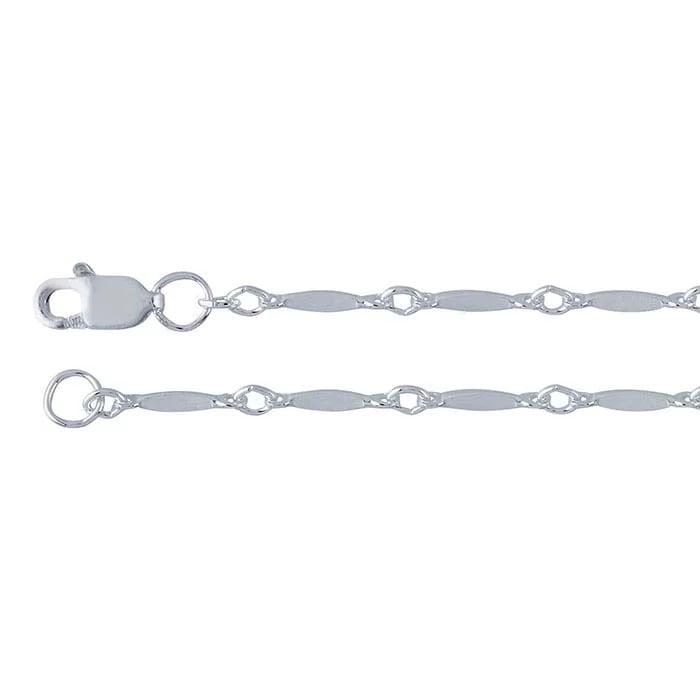 Dapped Bar & Link Chain Necklace - Sterling Silver Textured Chain