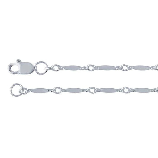 Dapped Bar & Link Chain Necklace - Sterling Silver Textured Chain