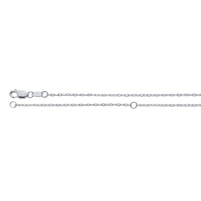 Long Oval Cable Chain Necklace - Sterling Silver Adjustable Chain