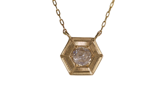 Rosecut Diamond Hex Necklace