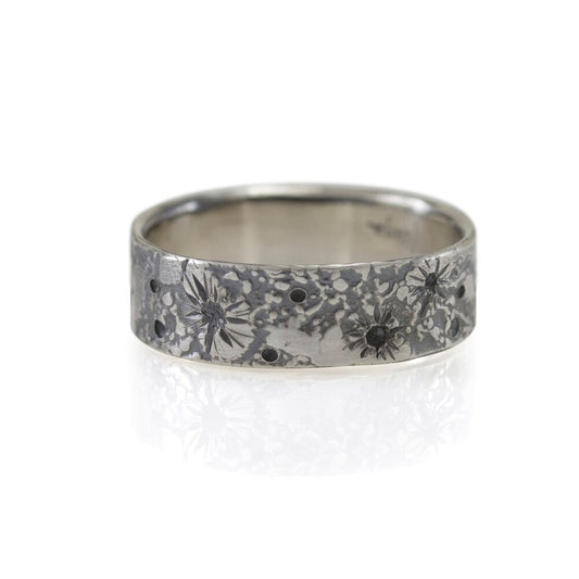 Moon Texture Ring by Luana Coonen, handcrafted in oxidized sterling silver with a richly textured lunar-inspired surface.