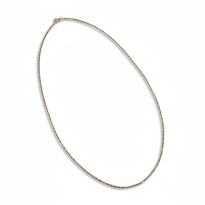 Diamond-Cut Rope Chain Necklace - 14k Gold - Vintage Estate 20 Inch