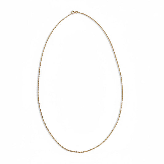 Diamond-Cut Rope Chain Necklace - 14k Gold - Vintage Estate 20 Inch
