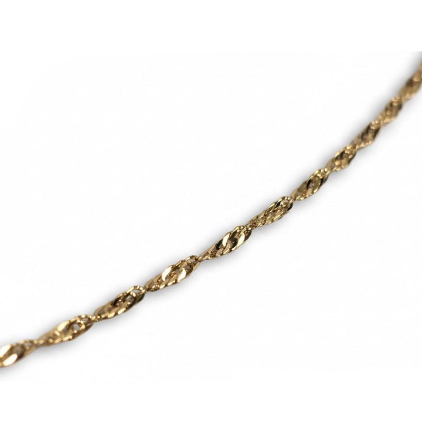 Diamond-Cut Rope Chain Necklace - 14k Gold - Vintage Estate 20 Inch