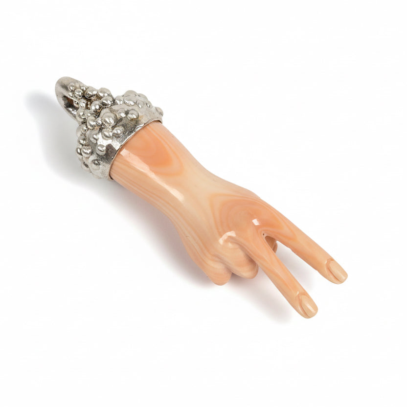 Hand Pendants - Sterling Silver with Hand-Carved Shell