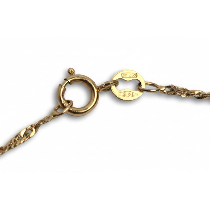 Diamond-Cut Rope Chain Necklace - 14k Gold - Vintage Estate 20 Inch