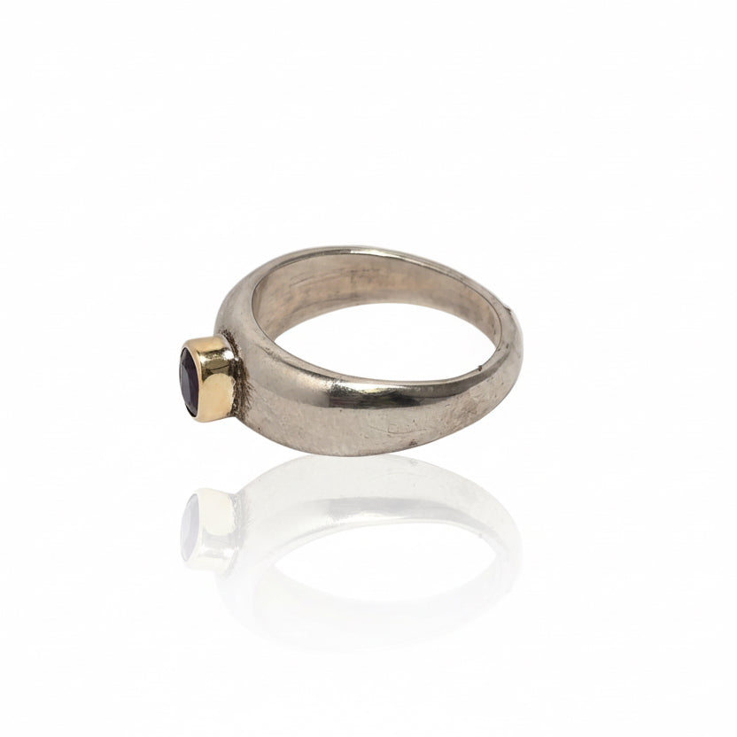 Ruby Ring - Sterling Silver & 14k Gold