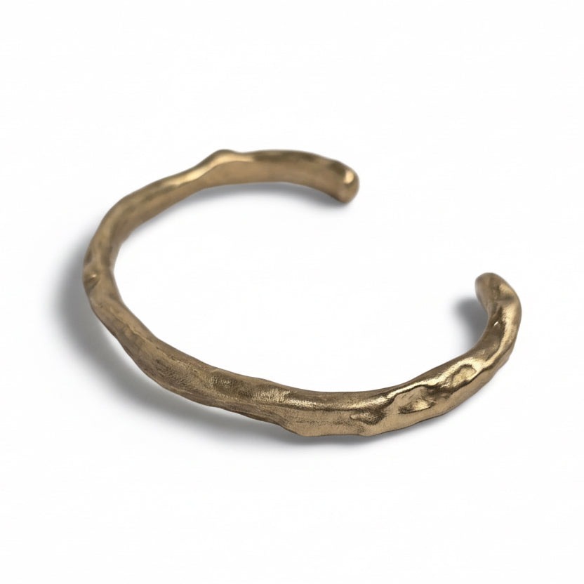 Carved Bronze Cuff Bracelet – Organic, Handcrafted