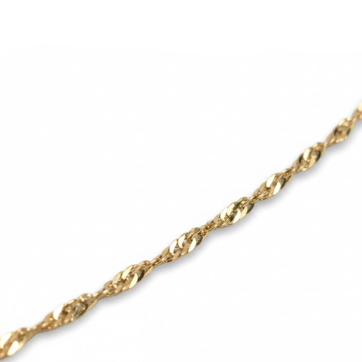 Diamond-Cut Rope Chain Necklace - 14k Gold - Vintage Estate 20 Inch