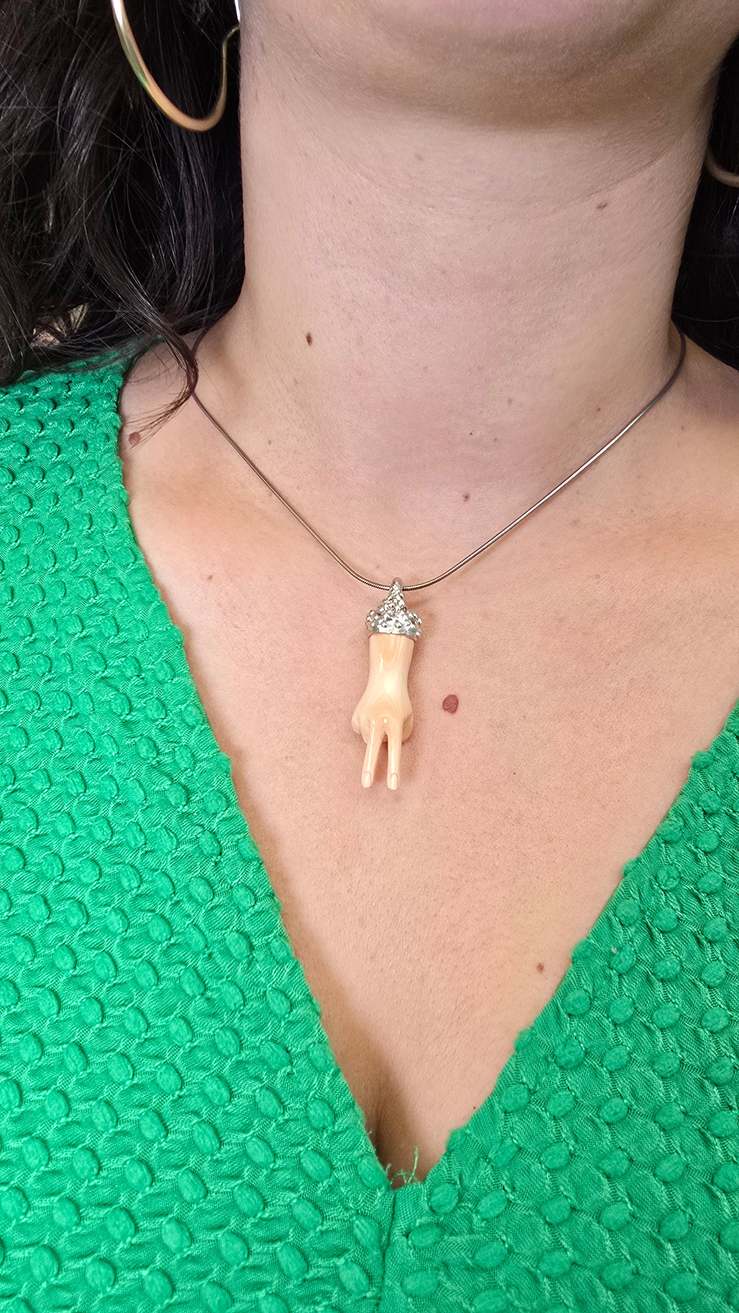 Hand Pendants - Sterling Silver with Hand-Carved Shell