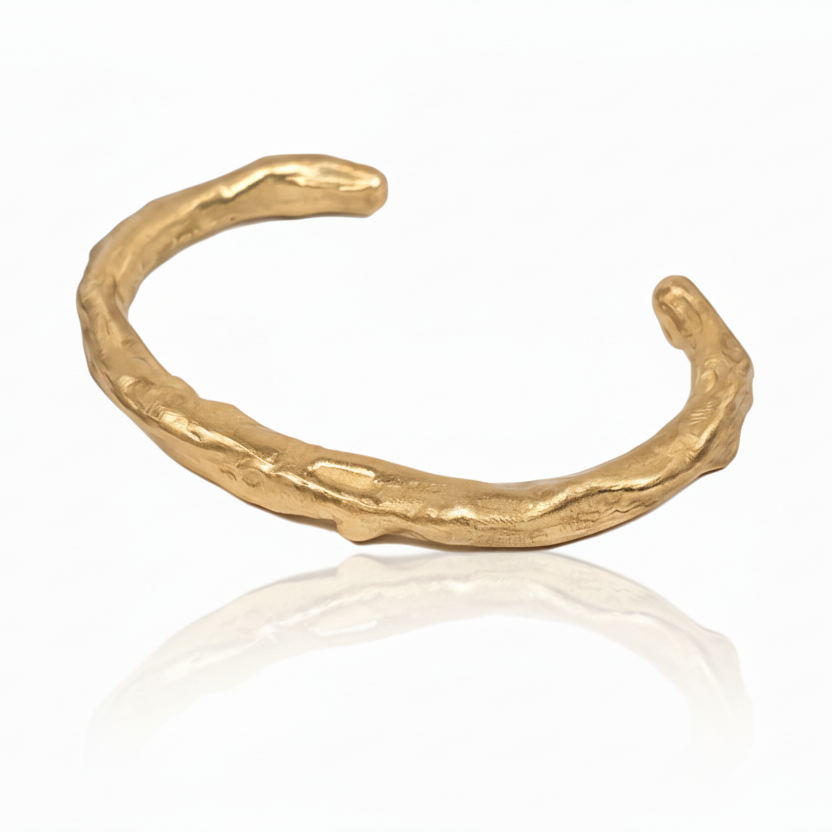 Wide Bronze Organic Cuff Bracelet