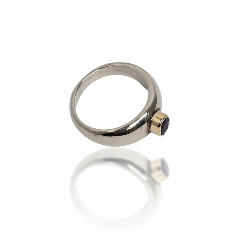 Ruby Ring - Sterling Silver & 14k Gold
