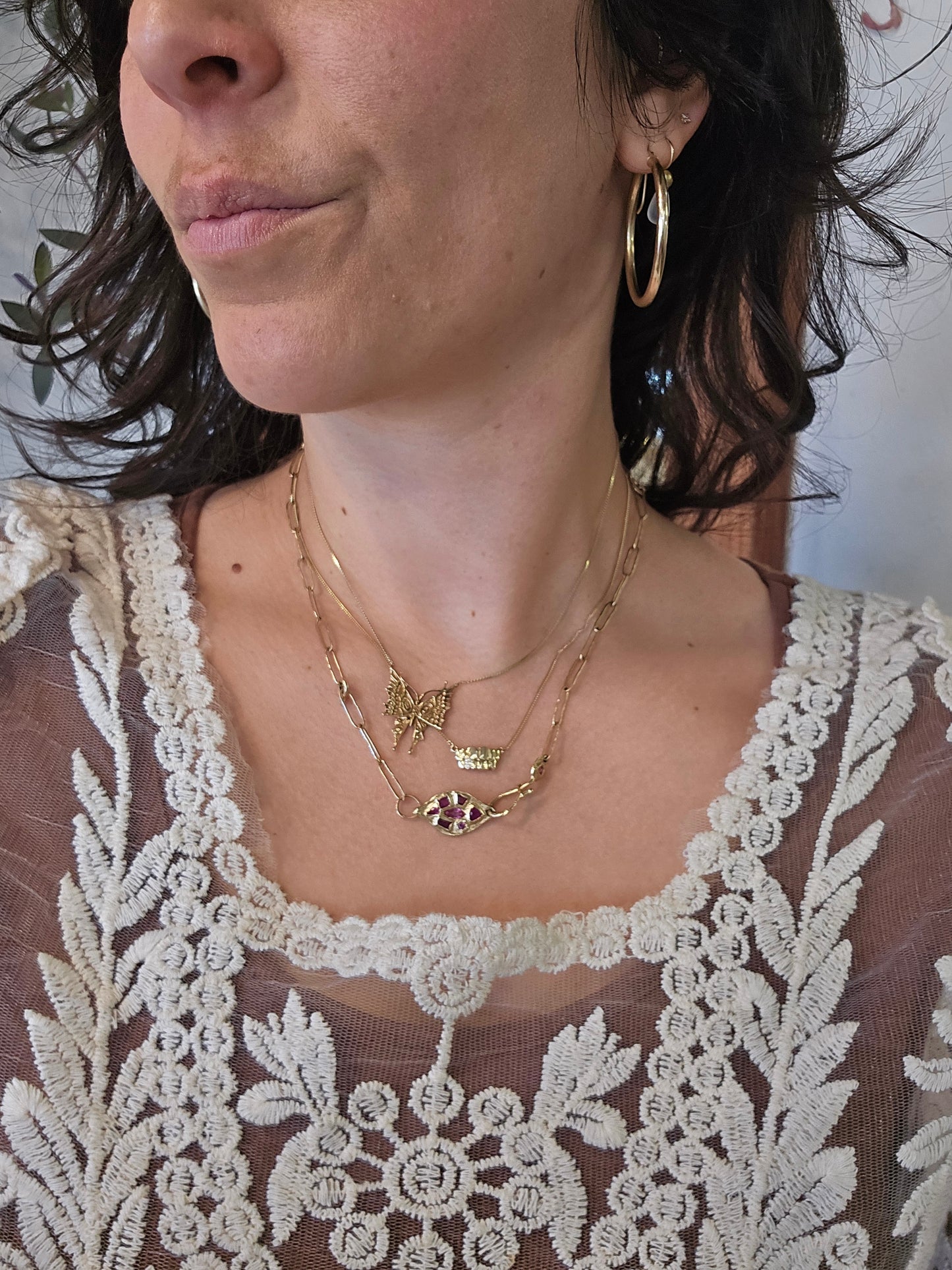 Pavé Tiny Teeth Necklace - 14k Gold Diamond Necklace