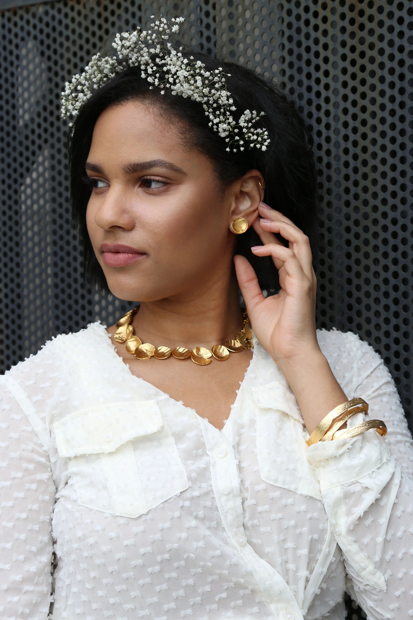 Rose of Sharon Dapped Earrings