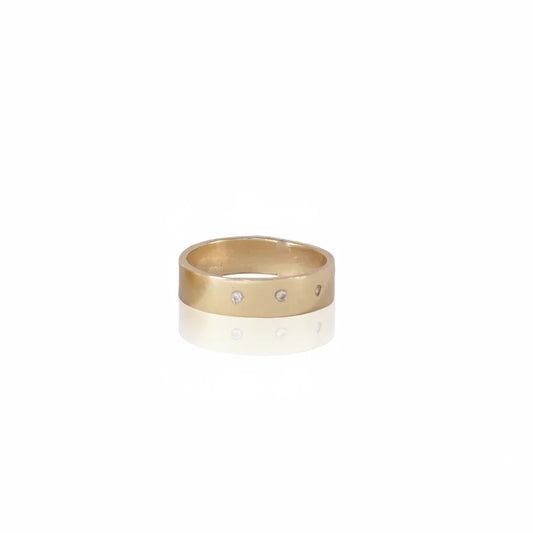 Rowe Diamond Cigar Band Ring - 14k Gold