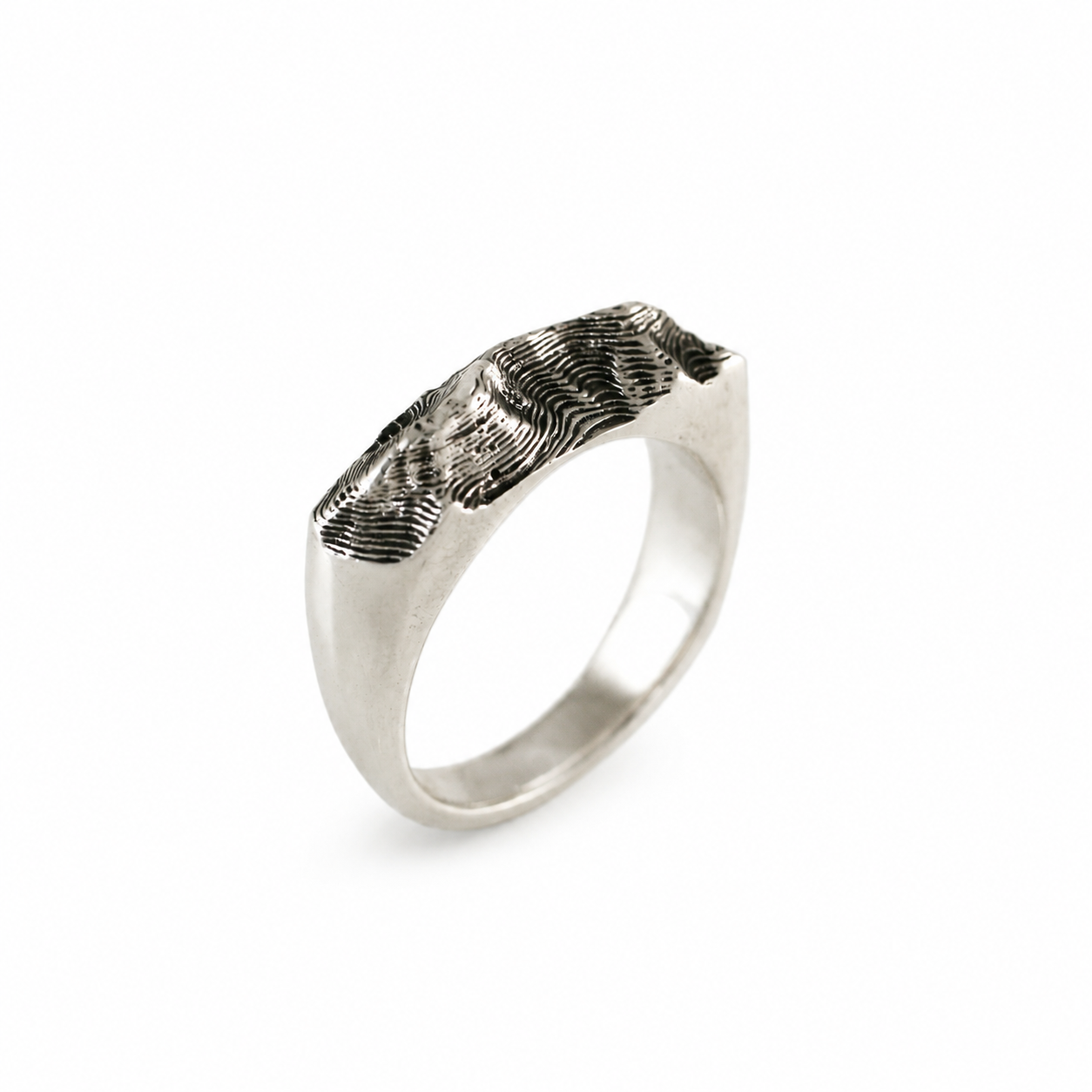 Sandia Topo Band – Sterling Silver