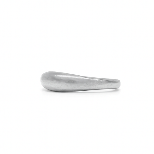 Ellipse Stacking Ring by Shaya Durbin featuring a slim sculptural sterling silver band with a softly tapered shape and smooth polished finish.