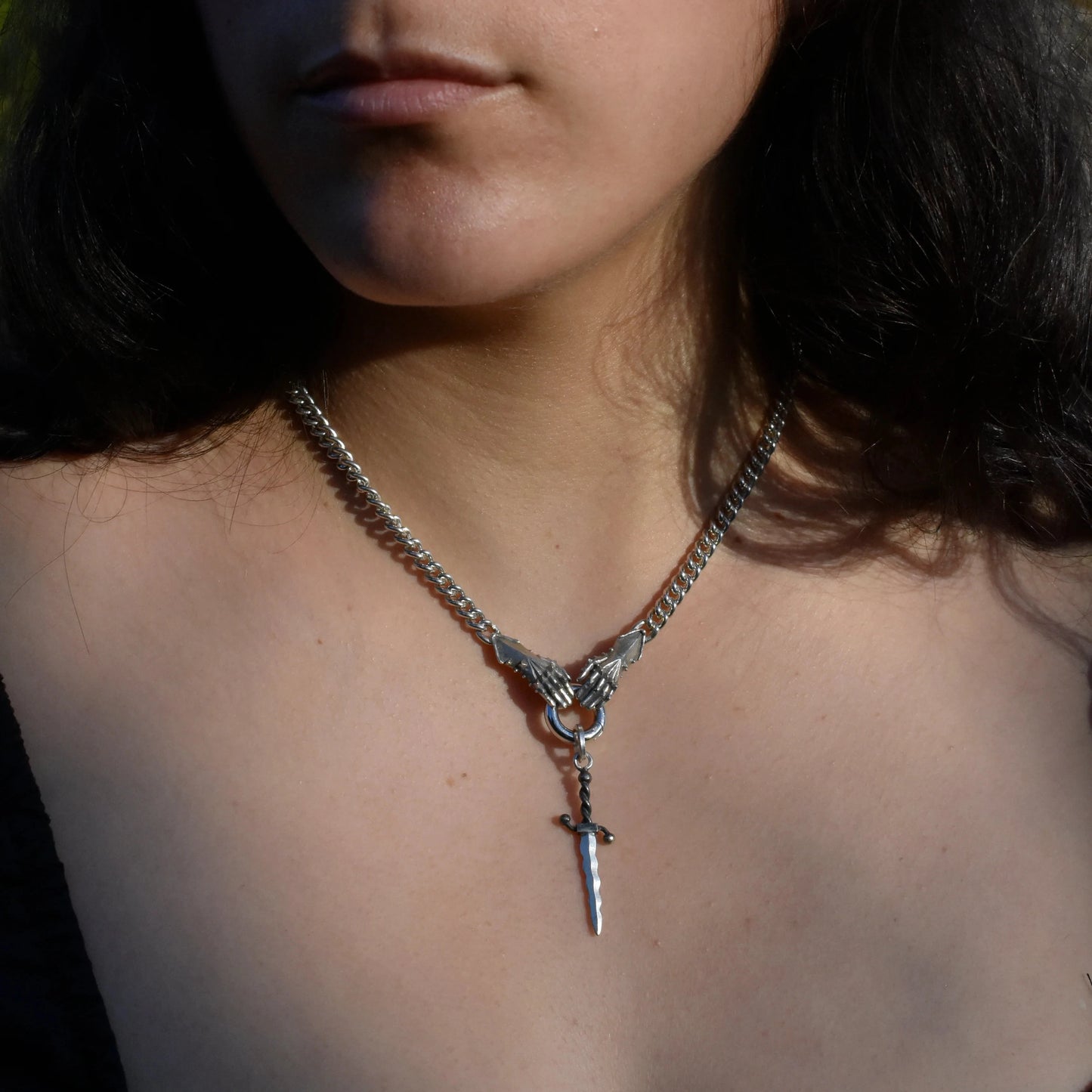 Wavy Dagger Pendant Charm
