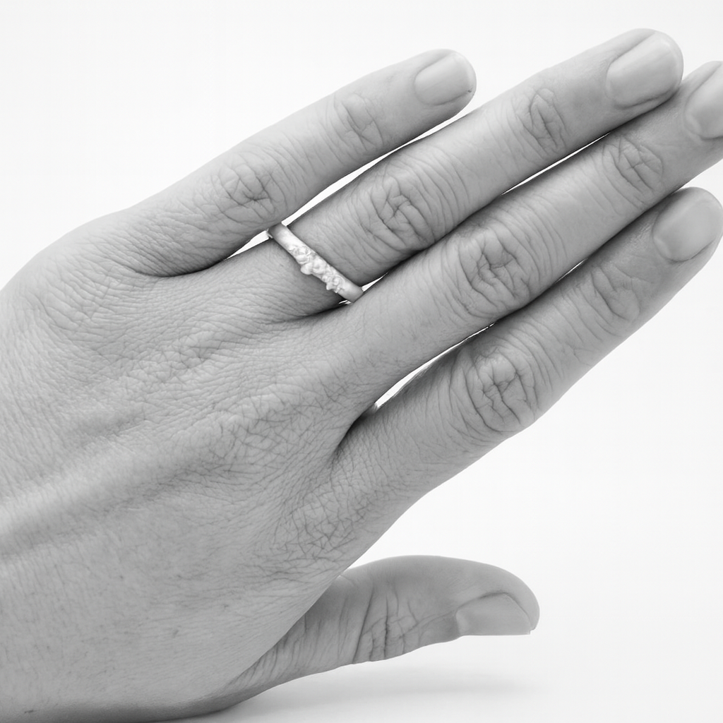 Sterling Silver Triple Cluster Stacking Ring