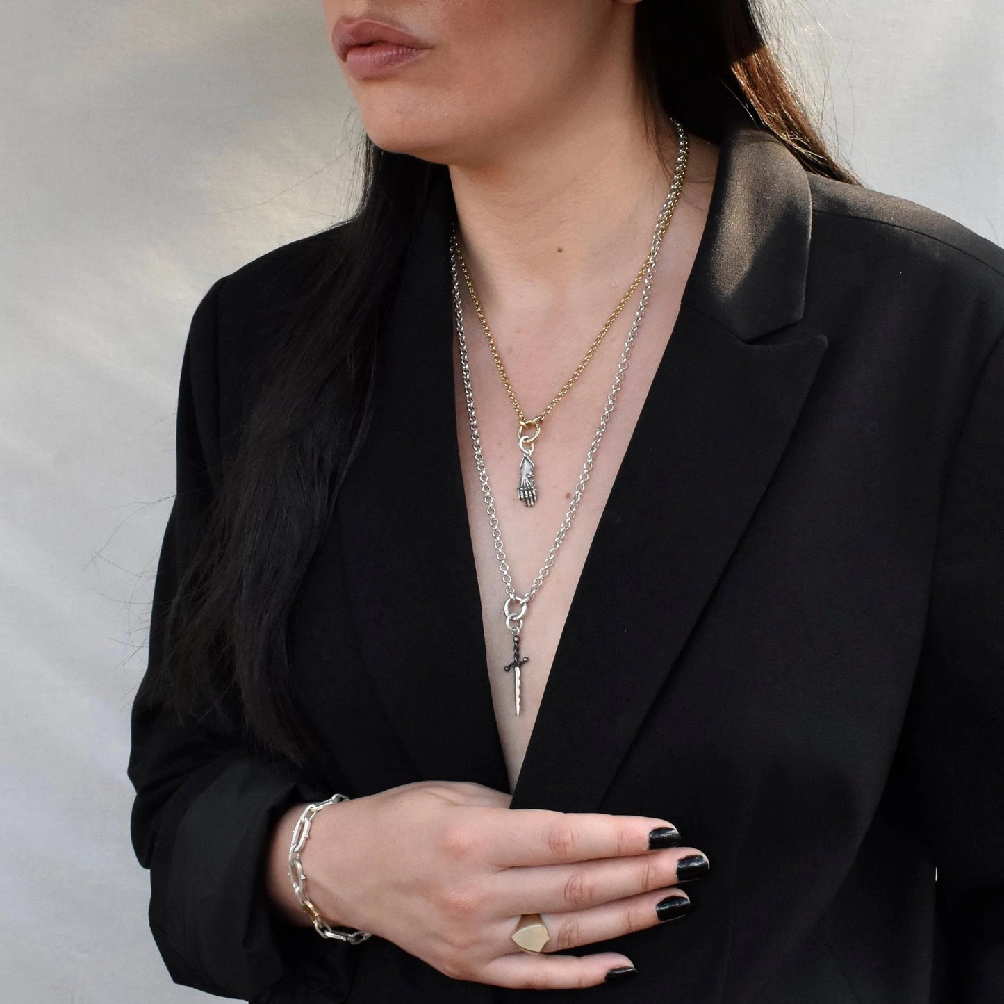 Wavy Dagger Pendant Charm