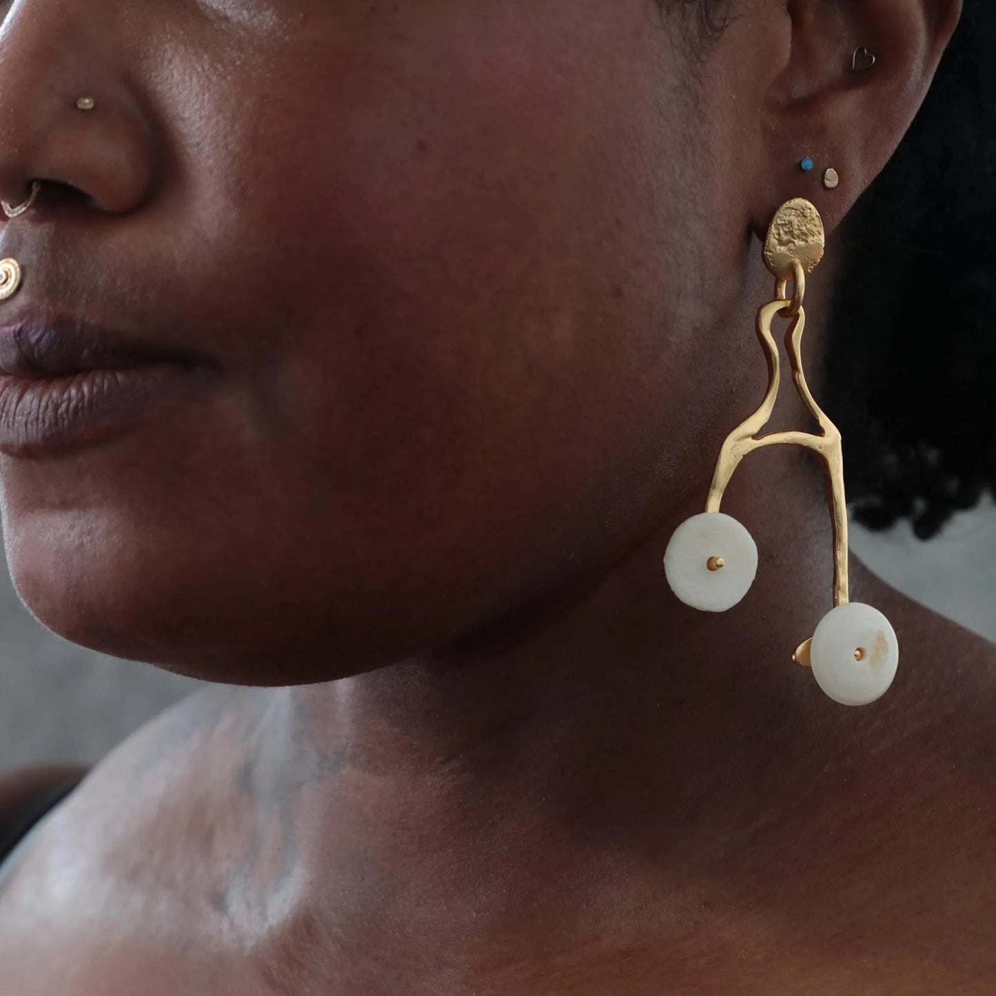 The Crossroads Bone Disc Earrings 1.0