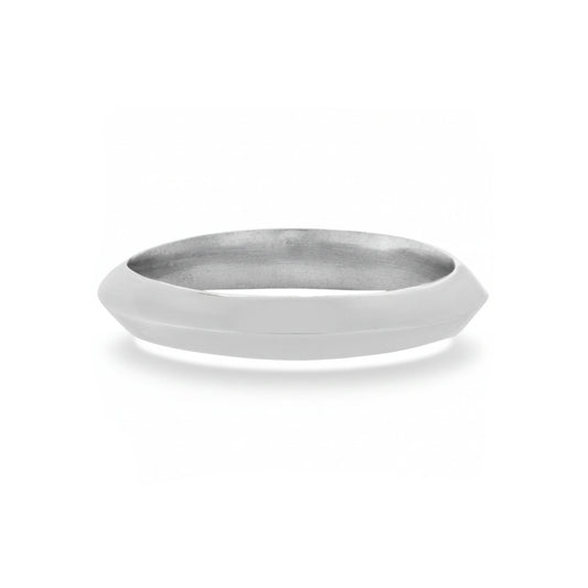 XL Axis Ring by Adeline Jewelry, handcrafted in solid sterling silver with a 3mm knife-edge profile and smooth sculptural finish, photographed on white.